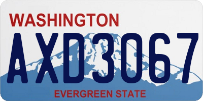 WA license plate AXD3067