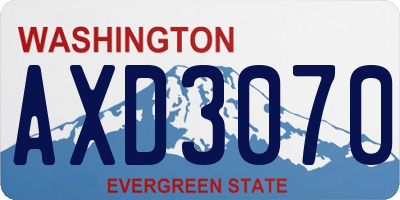 WA license plate AXD3070
