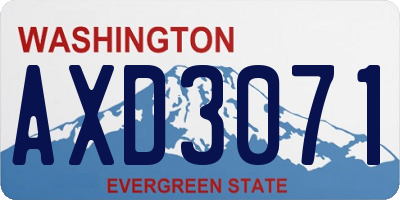 WA license plate AXD3071