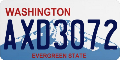 WA license plate AXD3072