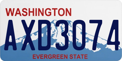 WA license plate AXD3074