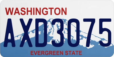 WA license plate AXD3075