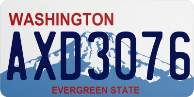 WA license plate AXD3076
