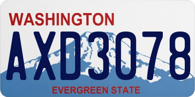 WA license plate AXD3078