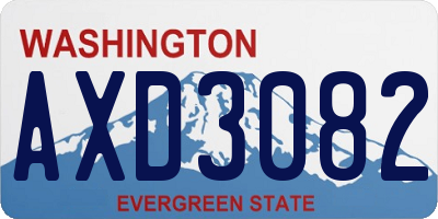WA license plate AXD3082