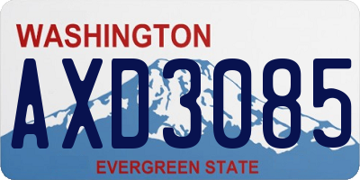 WA license plate AXD3085