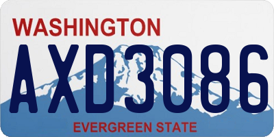 WA license plate AXD3086