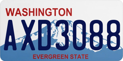 WA license plate AXD3088