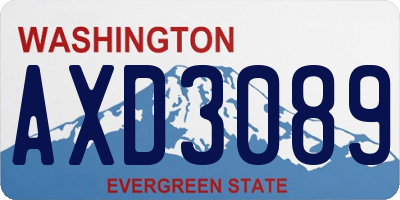 WA license plate AXD3089