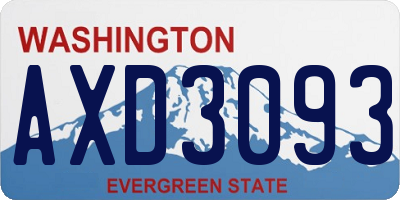 WA license plate AXD3093