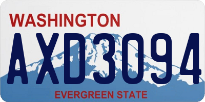 WA license plate AXD3094