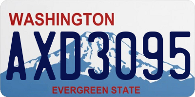 WA license plate AXD3095