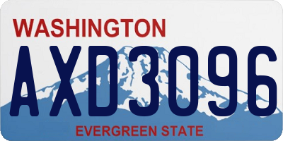 WA license plate AXD3096
