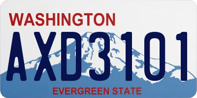 WA license plate AXD3101