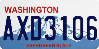 WA license plate AXD3106