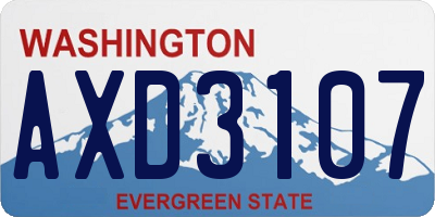 WA license plate AXD3107