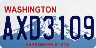 WA license plate AXD3109