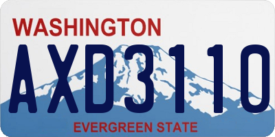 WA license plate AXD3110