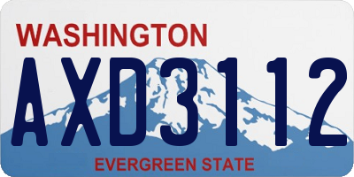 WA license plate AXD3112