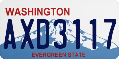 WA license plate AXD3117
