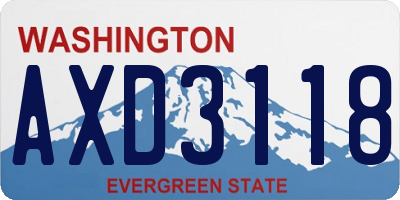 WA license plate AXD3118