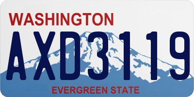 WA license plate AXD3119