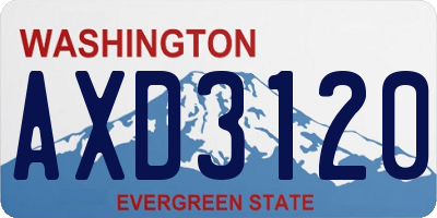 WA license plate AXD3120
