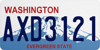 WA license plate AXD3121