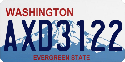 WA license plate AXD3122