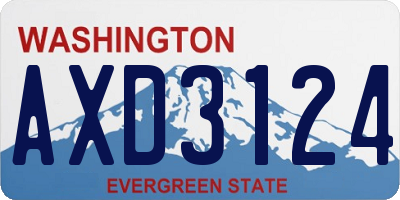 WA license plate AXD3124
