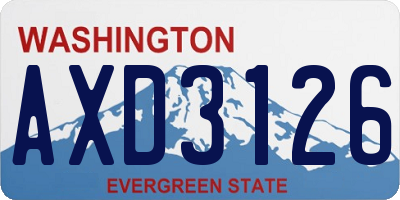 WA license plate AXD3126