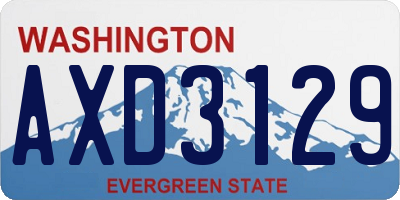 WA license plate AXD3129