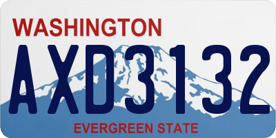 WA license plate AXD3132