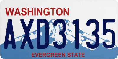 WA license plate AXD3135