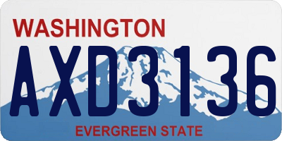 WA license plate AXD3136