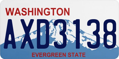 WA license plate AXD3138