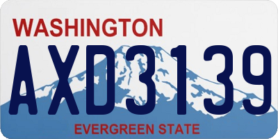 WA license plate AXD3139
