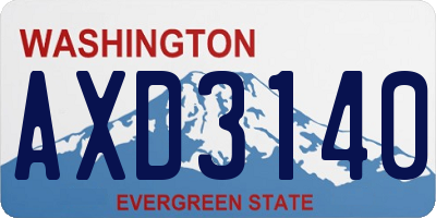 WA license plate AXD3140