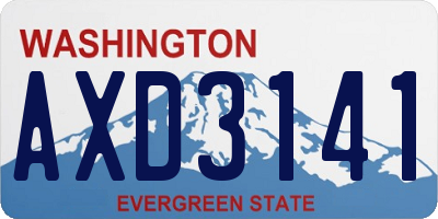 WA license plate AXD3141