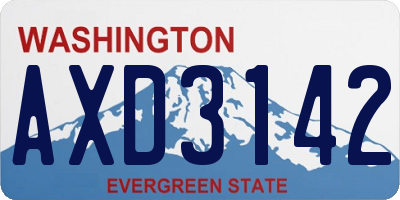WA license plate AXD3142