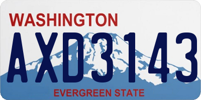 WA license plate AXD3143