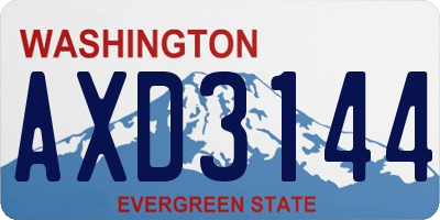 WA license plate AXD3144