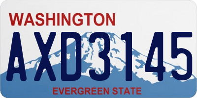 WA license plate AXD3145