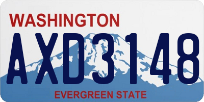 WA license plate AXD3148