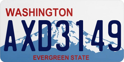 WA license plate AXD3149
