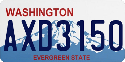 WA license plate AXD3150