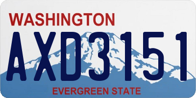 WA license plate AXD3151