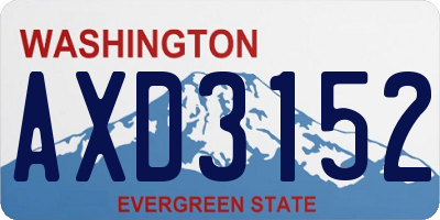 WA license plate AXD3152