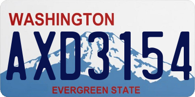 WA license plate AXD3154