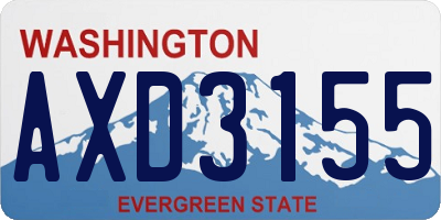WA license plate AXD3155